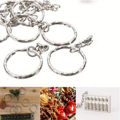50pcs Metal Blank Keyring Split Rings Keyfob Key Rings Lobster Clasp Keychains