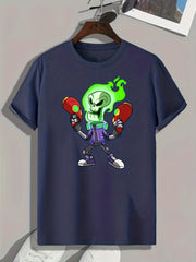 Funny Cartoon Print Men's Graphic T shirt Casual Comfy Tees For Summer