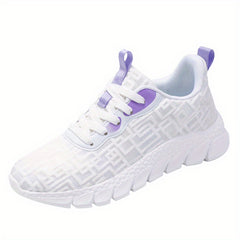 Women's Mesh Sporty Shoes Breathable Lace Up Running & Tennis Sneakers