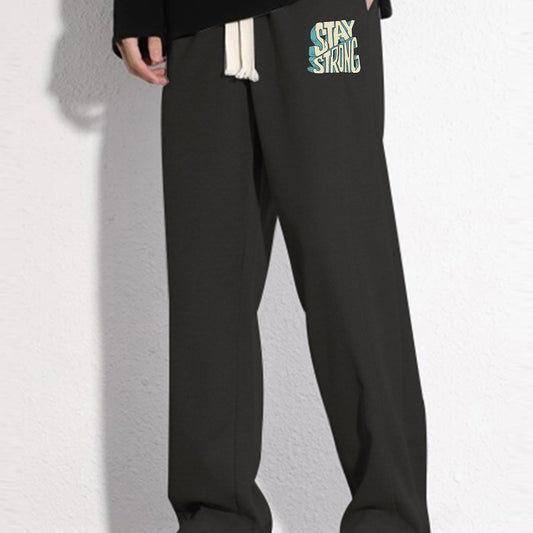 Men's Casual Loose Fit Drawstring Pants Stretch Waist