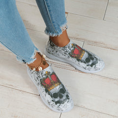 Women's Halloween Knit Sock Shoes Casual Low Top Slip On Sneakers