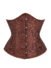 Jacquard Strapless Corset Retro Court Style Lace Up Body Shaper