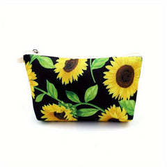 Sunflower Print Zipper Pouch Lightweight Clutch Coin Purse