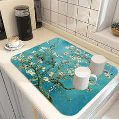 Dish Drying Pad Washstand Kitchen Drain Mat Quick Drying