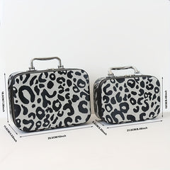 Leopard Pattern Makeup Train Case with Handle