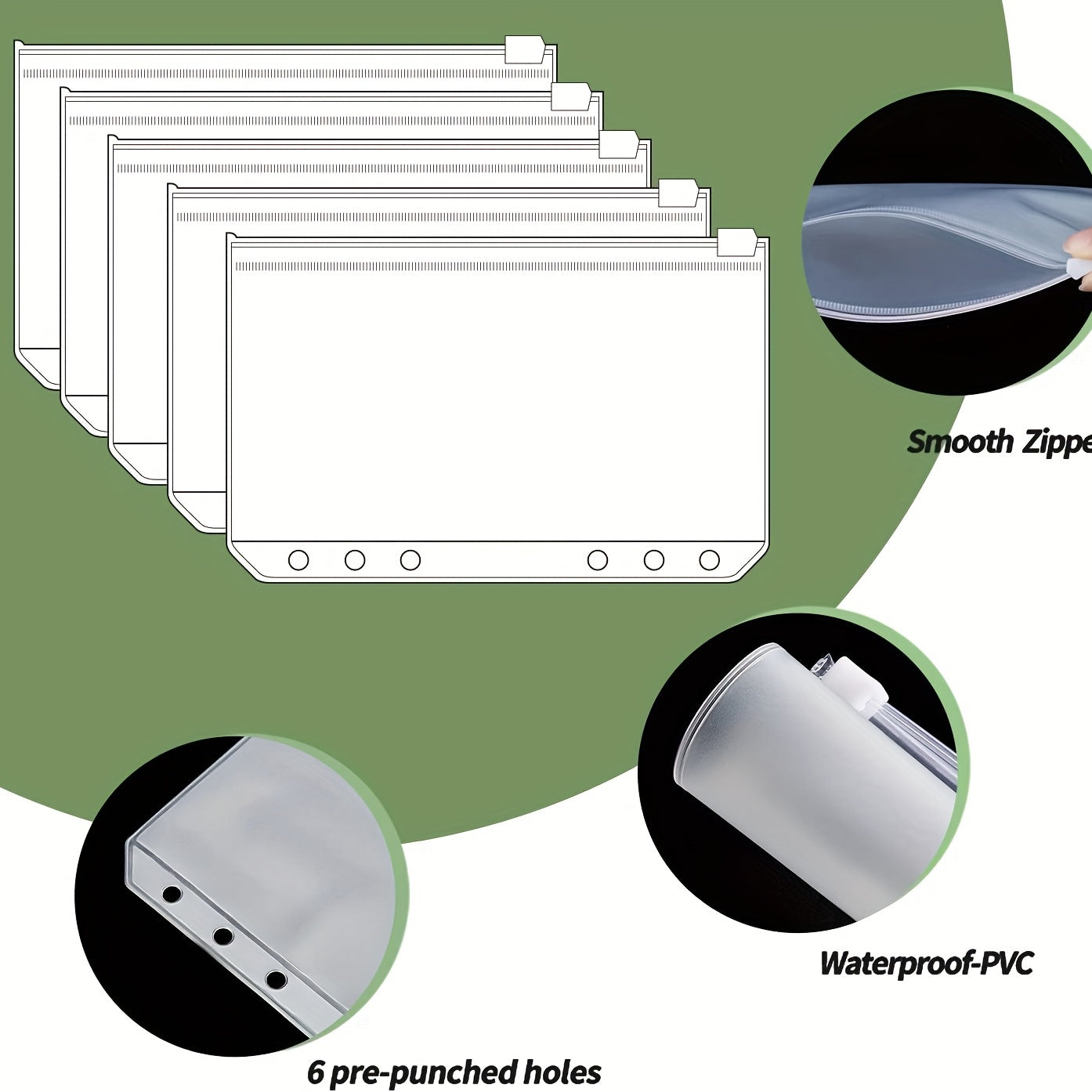 Budget Binder w/ Zipper Envelopes & Expense Sheets Money Organizer
