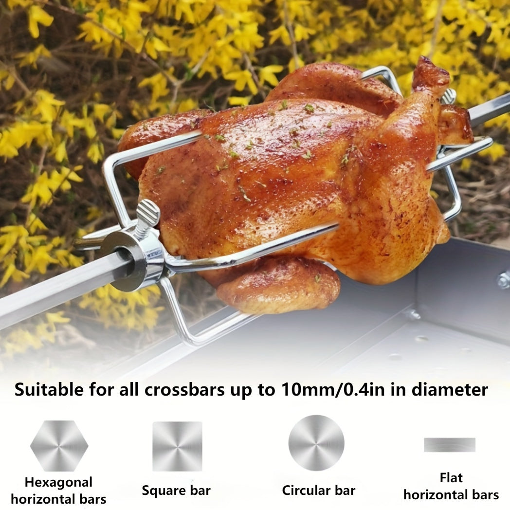 2pcs Rotisserie Meat Forks Stainless Steel BBQ Forks for Outdoor Camping