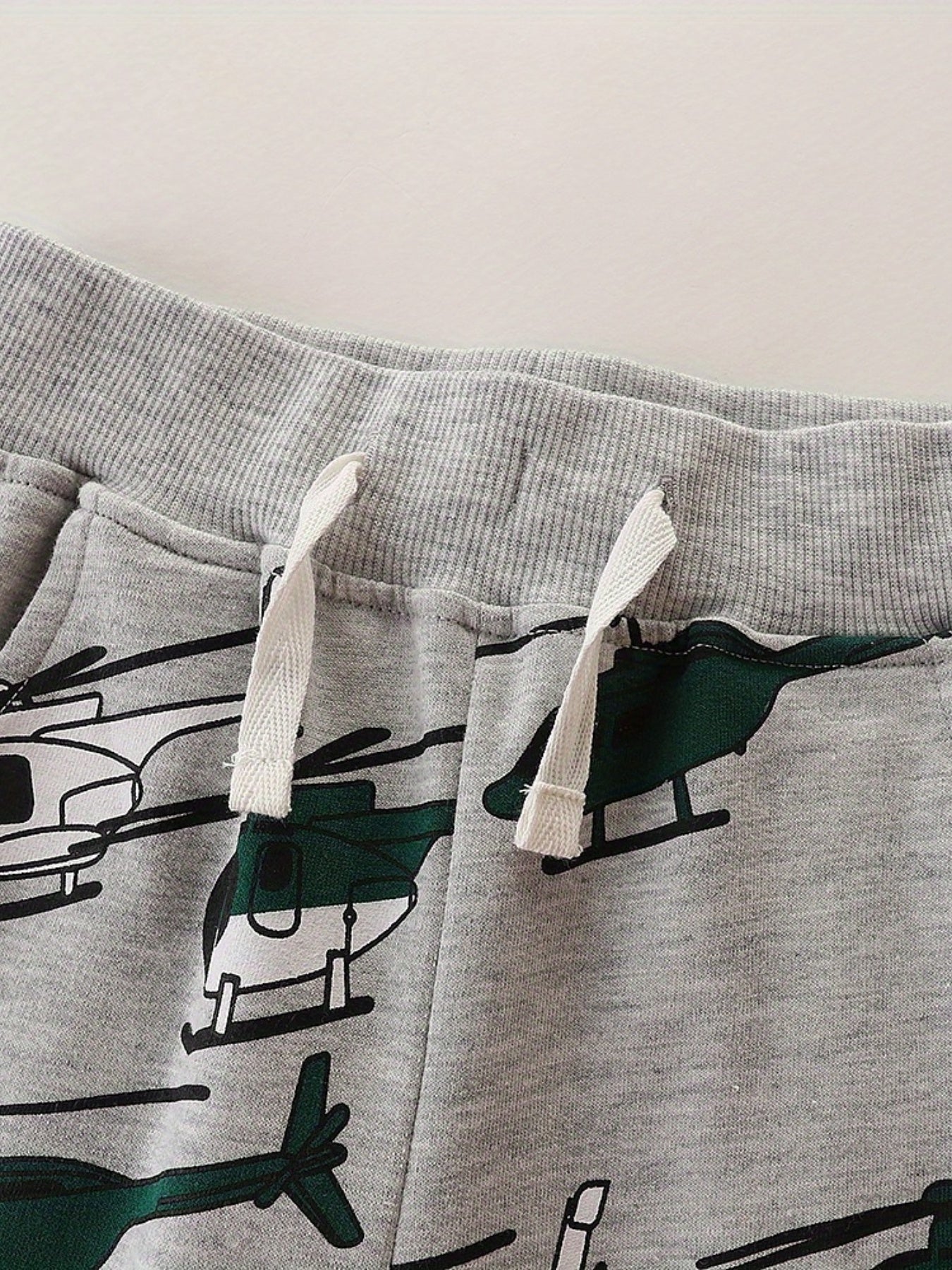 Kid's Helicopter Print Drawstring Sweatpants