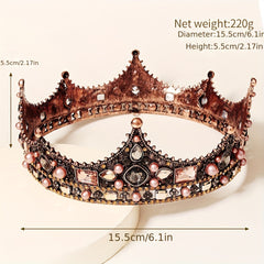 Baroque Style Tiara Crown Faux Pearl Headband Bridal Hair Jewelry