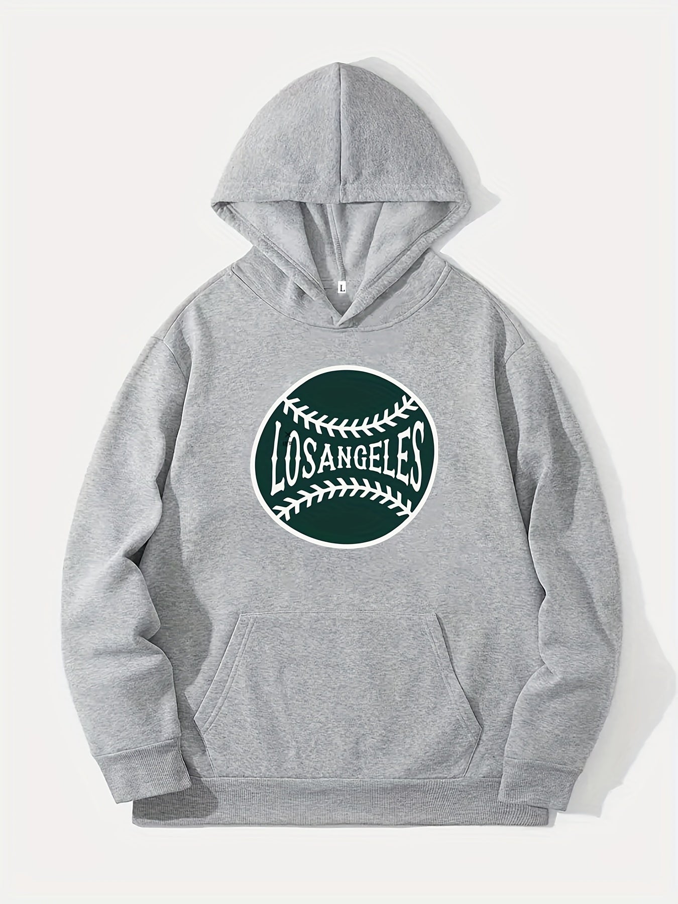 Los Angeles Baseball Print Hoodie for Men