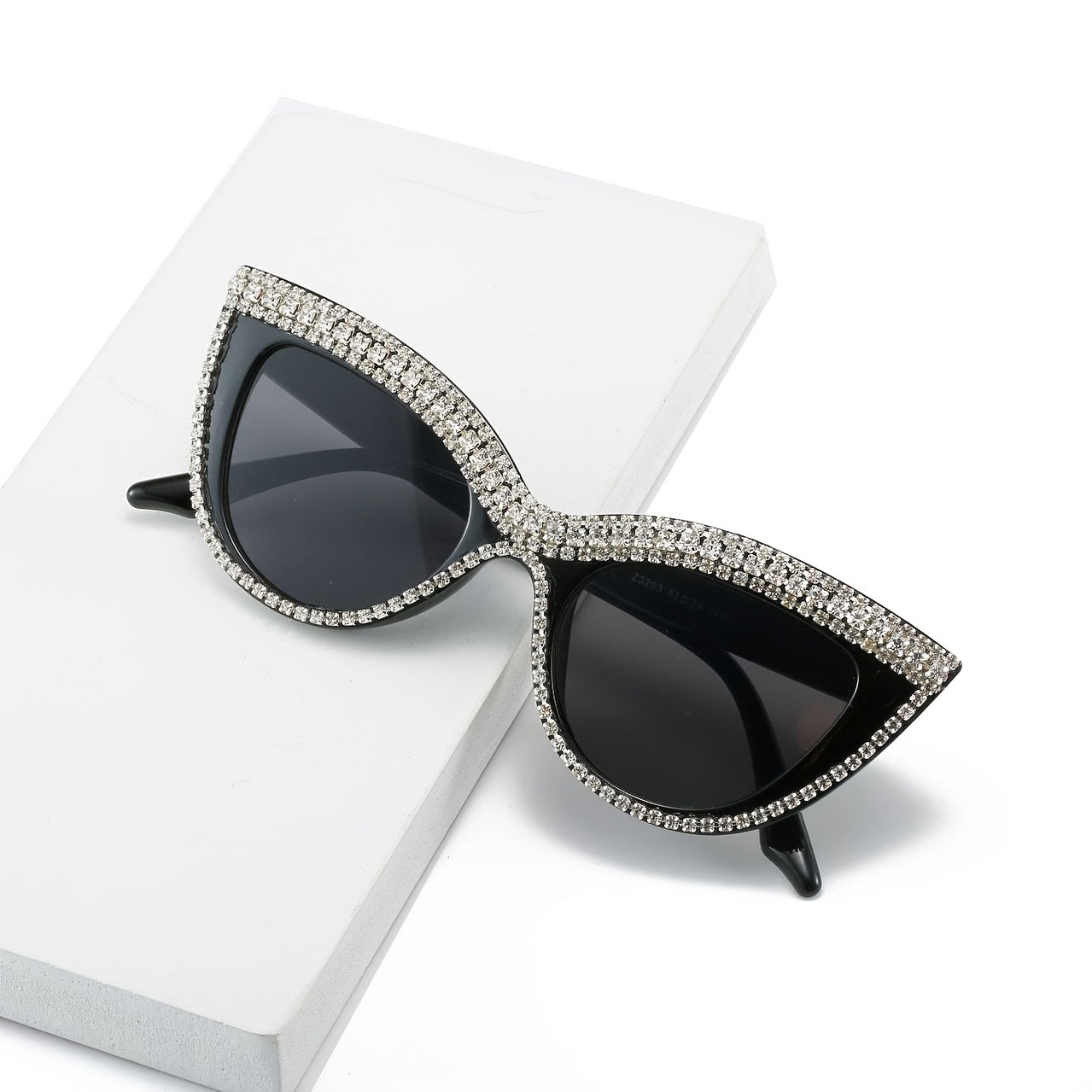 Boho Cat Eye Sunglasses with Rhinestones for Women