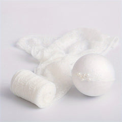 2Pcs Baby Photography Set: Soft Knit Wrap Towel & Headwear