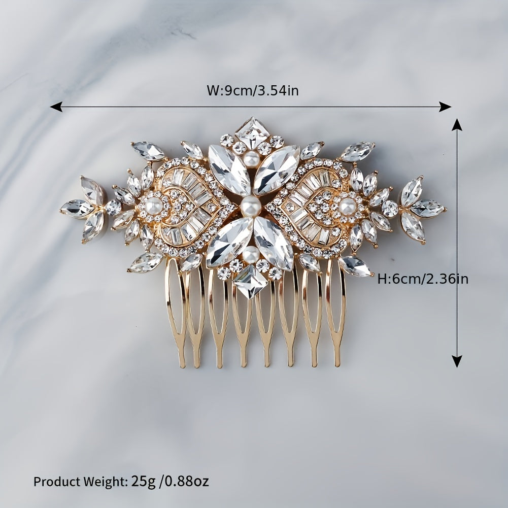 Rhinestone Hair Comb Bridal Hair Pieces Pearl Hair Accessories