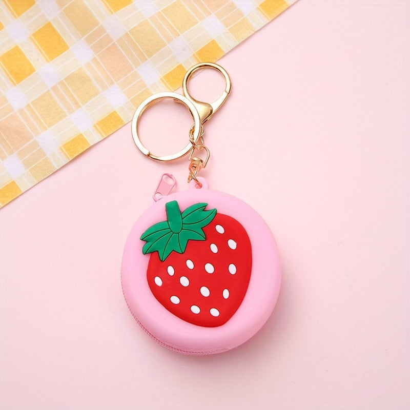 Cartoon Round Silicone Coin Purse Small Storage Bag