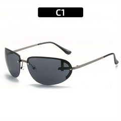Y2K Futuristic Sunglasses Cyberpunk Rimless UV400