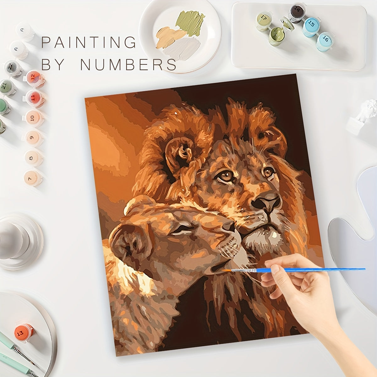 Paint By Numbers For Adults Beginners DIY Lion Animals Gift Canvas Painting
