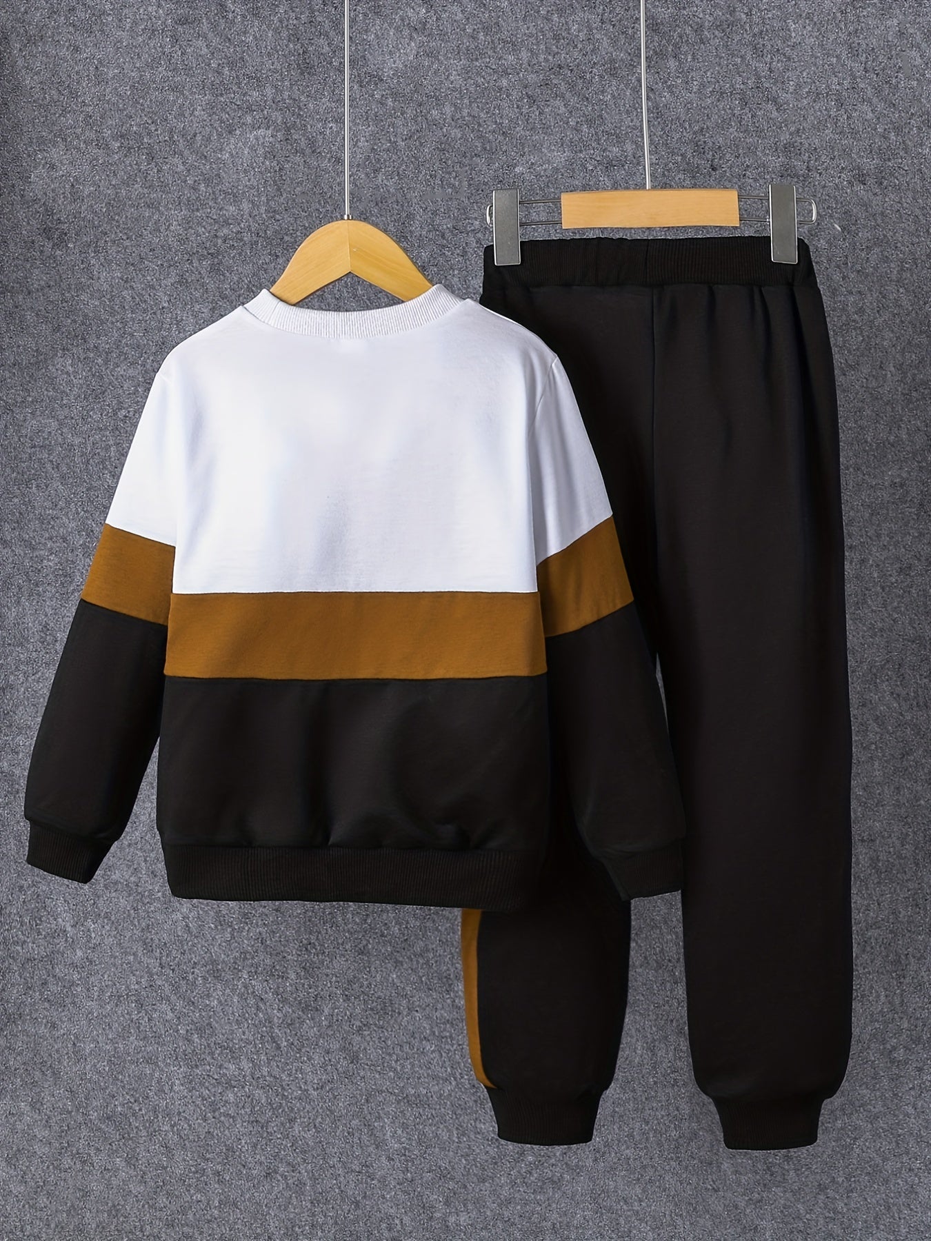 Boy's KING Print 2pcs Sweatshirt & Sweatpants Set