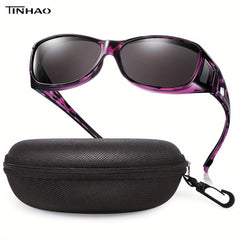 TINHAO Fit Over Glasses Polarized Sunglasses With Hard Shell Case