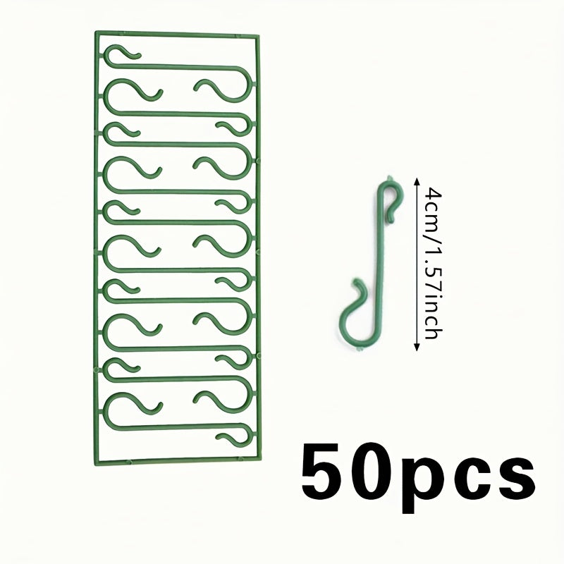 50pcs Green Christmas Party Hooks for Tree and Window Decorations