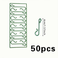 50pcs Green Christmas Party Hooks for Tree and Window Decorations