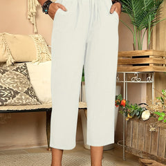 Wide Leg Button Front Casual Pants for Women