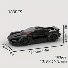 183pcs Sports Car Building Blocks Set for Youngsters & Adults DIY Toy
