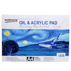 12 Sheets 300gsm Mix Media & Acrylic Paper Pad
