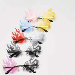 Dragon Flame Sunglasses Rimless for Men Women UV400