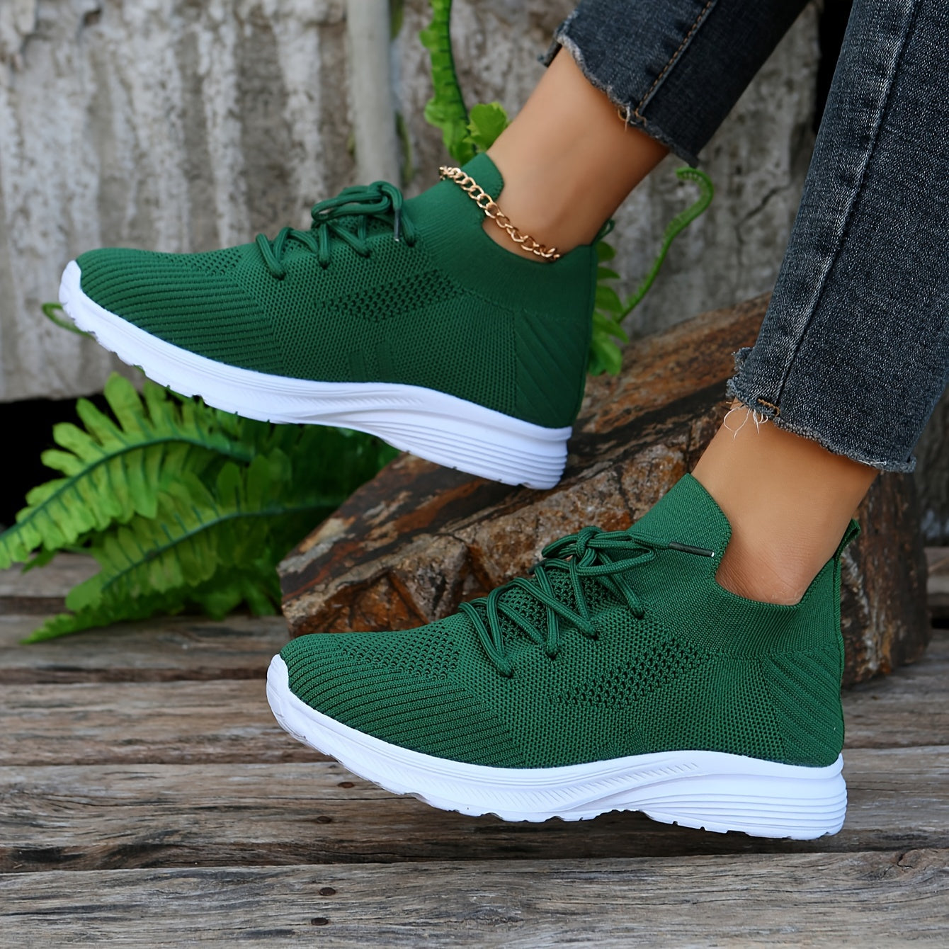 Women's Thick Sole Road Running Shoes Breathable Comfortable Outdoor Sneakers