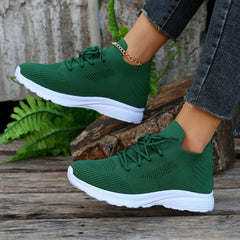 Women's Thick Sole Road Running Shoes Breathable Comfortable Outdoor Sneakers