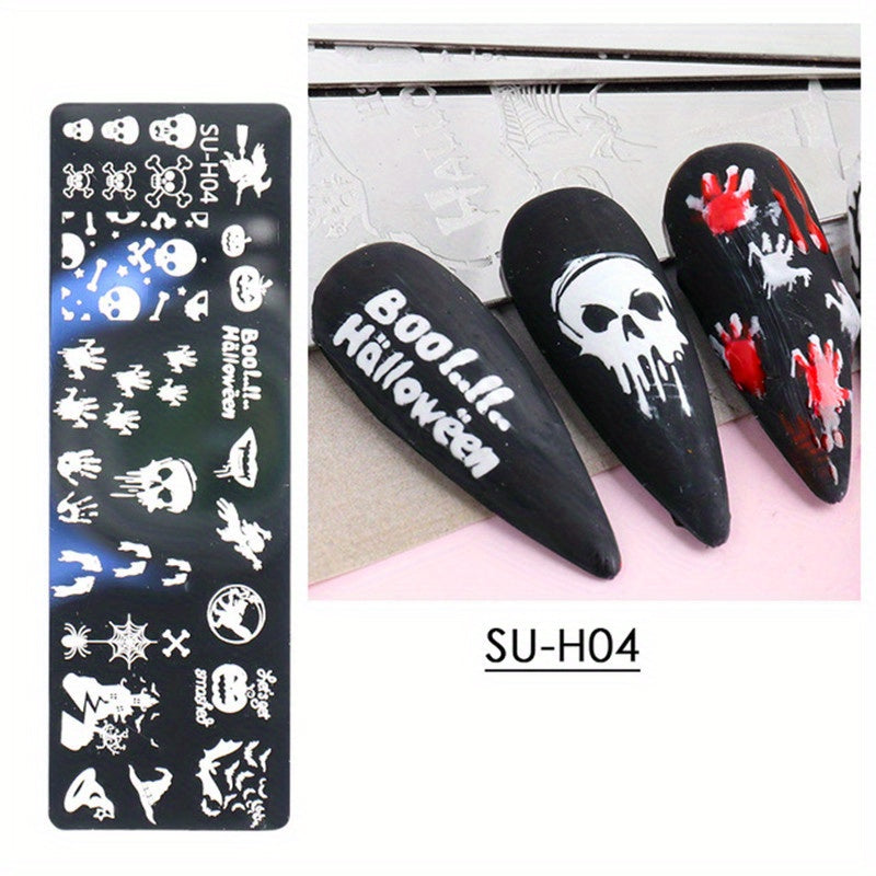 Halloween Nail Art Transfer Template Stainless Steel