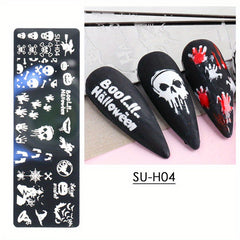 Halloween Nail Art Transfer Template Stainless Steel
