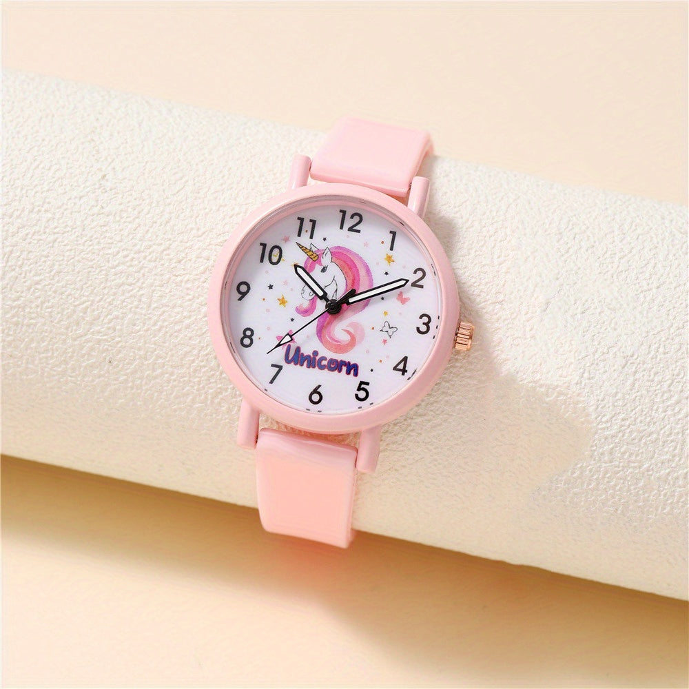 Pink Unicorn Cartoon Watch For Kids
