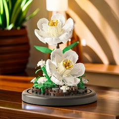 DIY Building Block Flower Bouquet Eternal Rose Peony Sunflower Gardenia Lily Tul