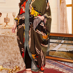 Chevron Chain Print V Neck Maxi Kaftan Cover Up Dress