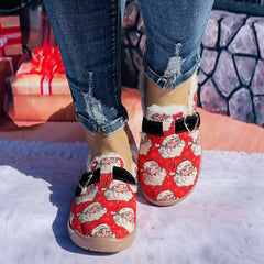 Winter Christmas Santa Claus Furry Slippers - Warm Walking Shoes