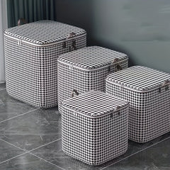 Large Capacity Houndstooth Storage Box Lightweight Versatile Organizer