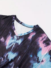 Tie Dye V Neck Tee & Pants Set