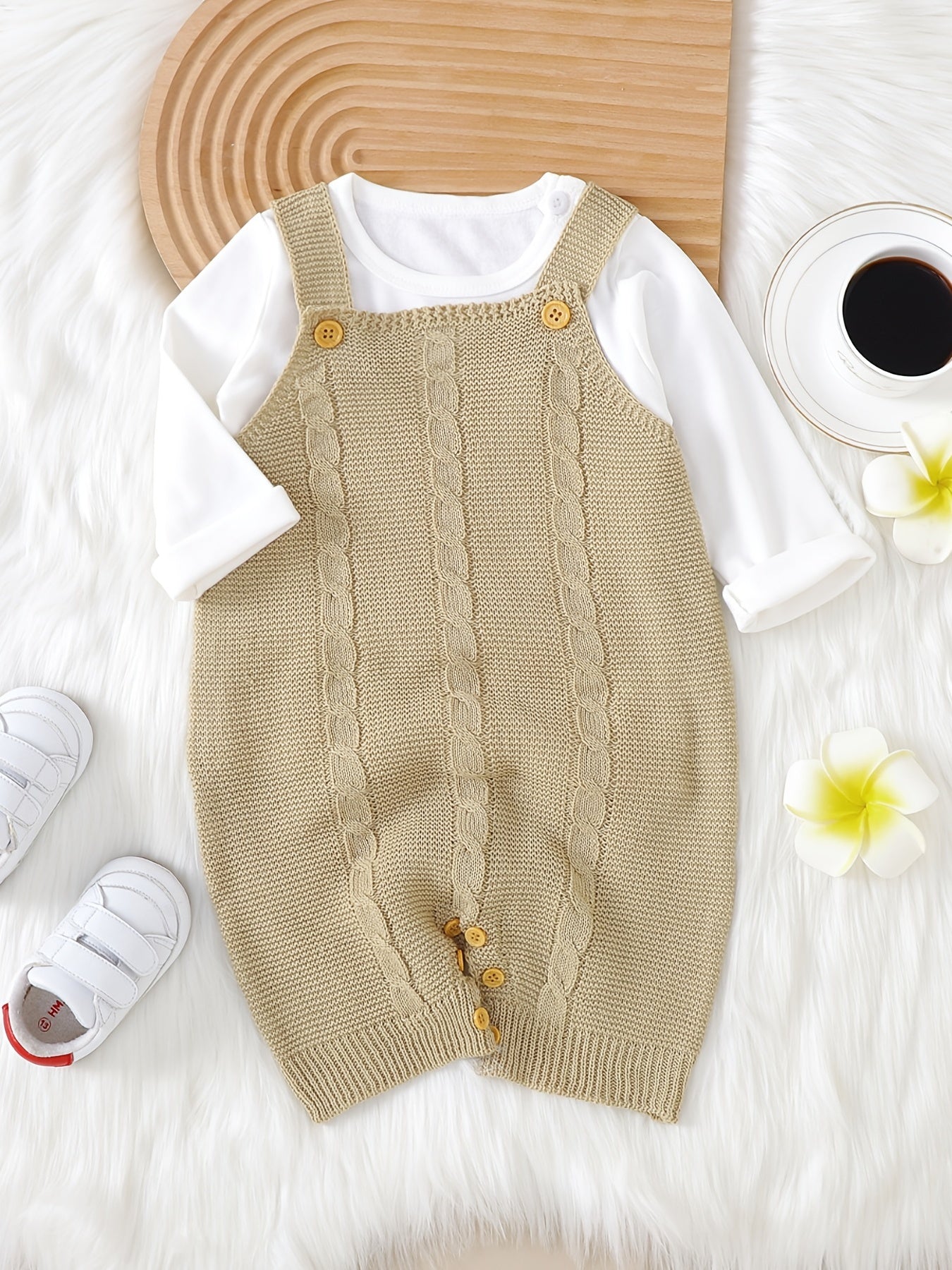 Unisex Baby Knit Cable Romper Fall Winter Clothes