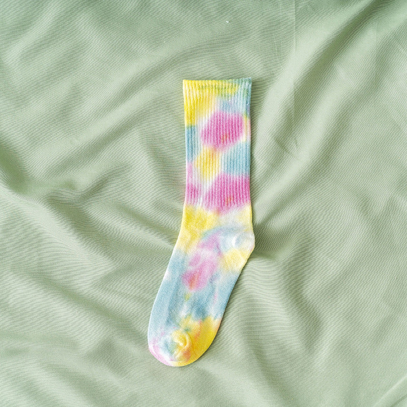 Colorful Tie Dye Streetwear Tube Socks