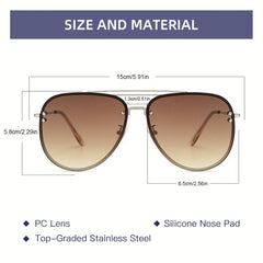 OUWEN Men's Oversized Sunglasses Brown Gradient Polarized UV Protection