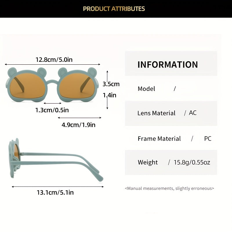 Boys Bear Frame Cartoon Sunglasses UV Protection Summer Sunglasses