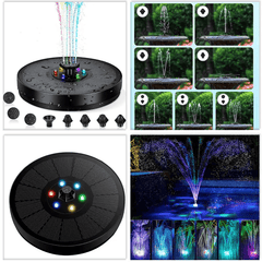 Solar Garden Fountain Water Pump with 7 Nozzles