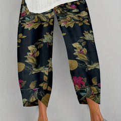 Vintage Floral Print Pants Casual Wide Leg Summer Pants