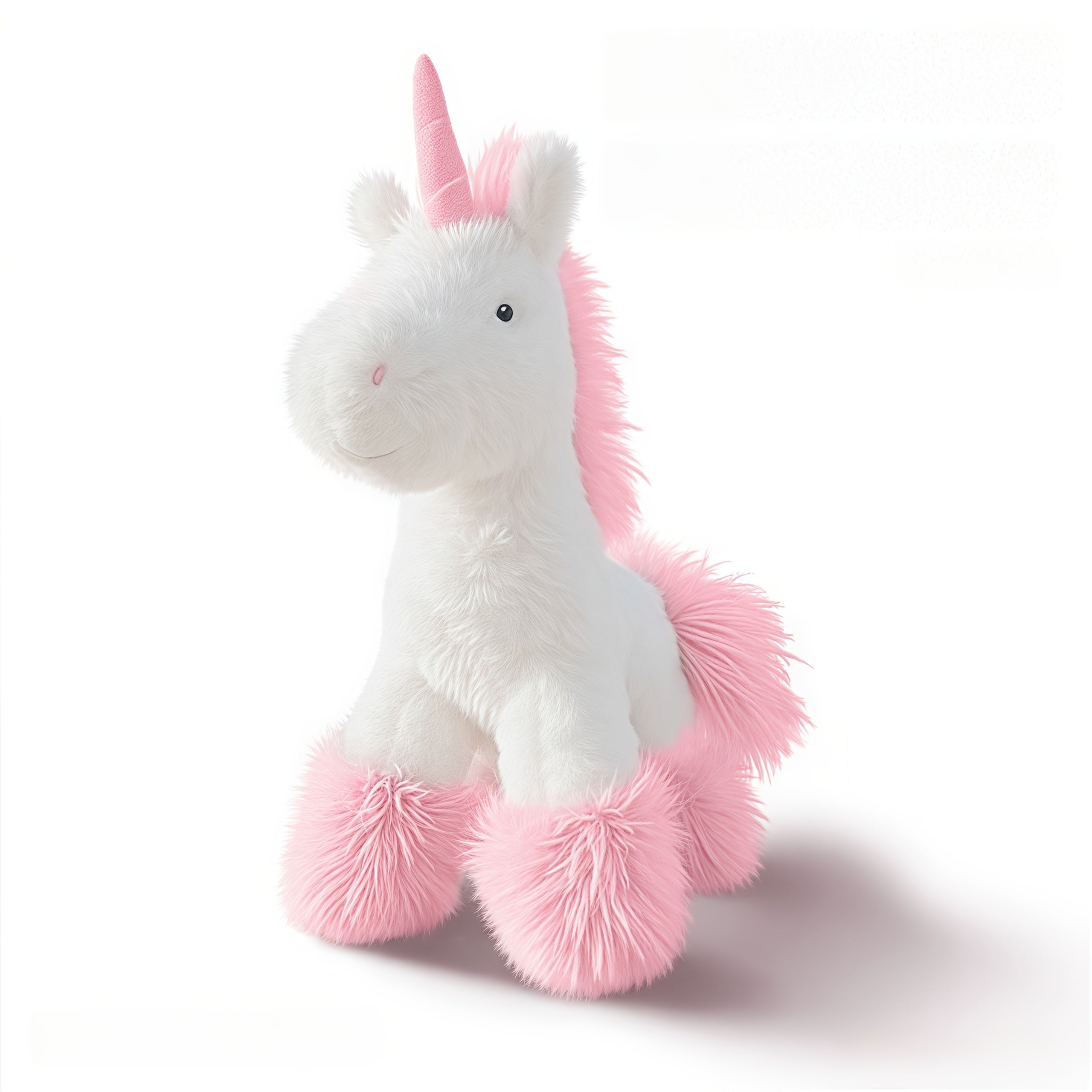 Rainbow Unicorn Stuffed Animal Plush with Purple Mane & Tail
