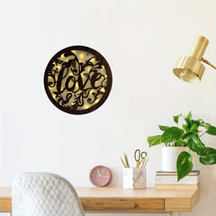 Children's Room LED Wall Clock Creative Lamp Retro Wooden Sign