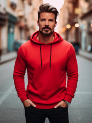 Men's Casual Hoodie Drawstring Pullover Sweatshirt