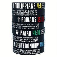 4pcs Letter Pattern Silicone Bracelet Waterproof Rubber Wristband