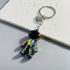 Y2K Astronaut Keyring Holographic Spaceman Robot Key Ring