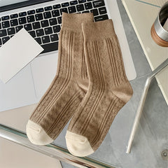 Striped Crew Socks Comfy & Breathable Women's Stockings